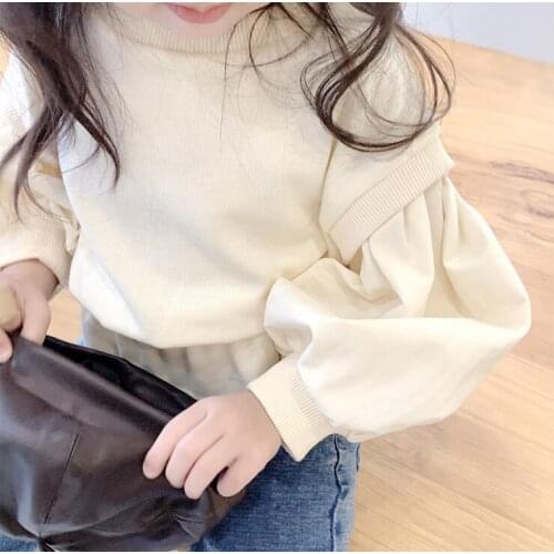 2021 Korea style girls sweatshirt cotton full sleeve fashion autumn girls sweatshirt 3-8t B624