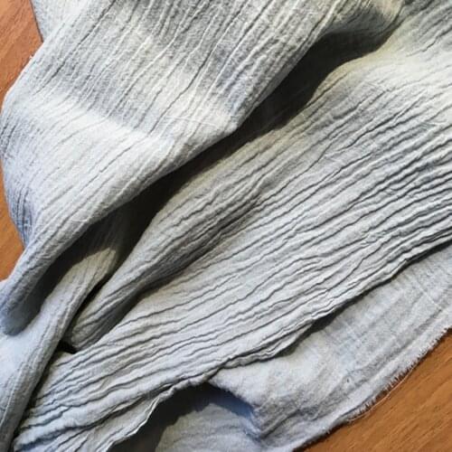 SC02 Single Layer Crinkle Gauze Fabric 100% Cotton 130 cm 51'' width 69 gsm sand washed fabric 210 m small wholesale