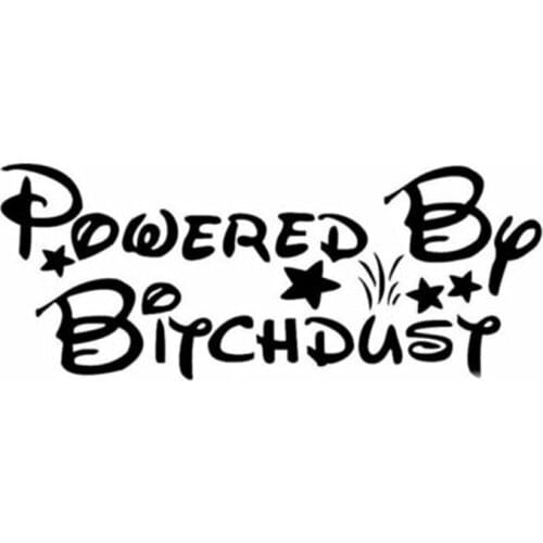 25*10cm Car Styling Powered By Bitch Dust Pattern Funny Letter Car Stickers Funny Personality Stickers Car Decor