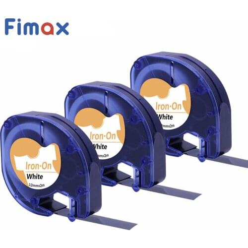 3 Pcs Compatible for DYMO LetraTag Fabric Iron on Label Tape 18771 Black on White 12mm DYMO Letratag Label Printer Typewriter
