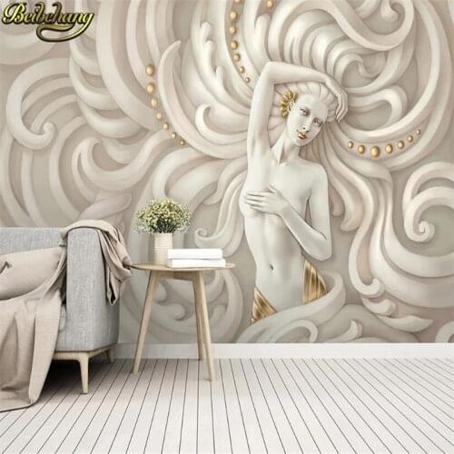 Beibehang Custom 3D Photo Wallpaper for Wall paper Living Room Sofa Background Embossed beauty sculpture Wallpapers For Walls