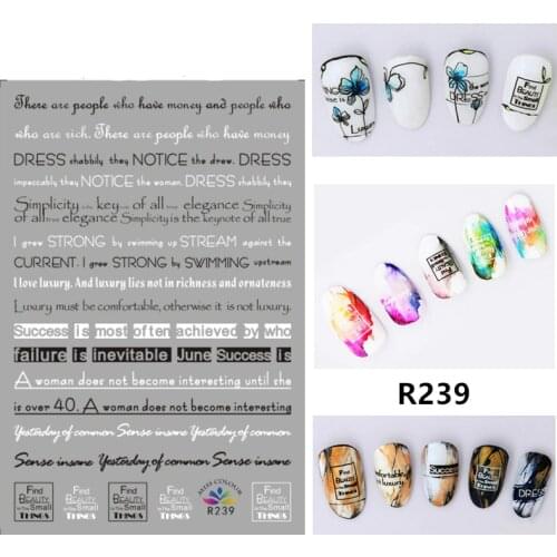 3D Stickers for Nails Self-adhesive Design Cool English Alphabet Nail Art Decorations Decals Foil Wrap Manicure Accessories