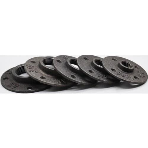 6pcs Iron Pipe Fittings Wall Mount Floor Antique DN15 Flange Piece Hardware Tool cast iron flanges
