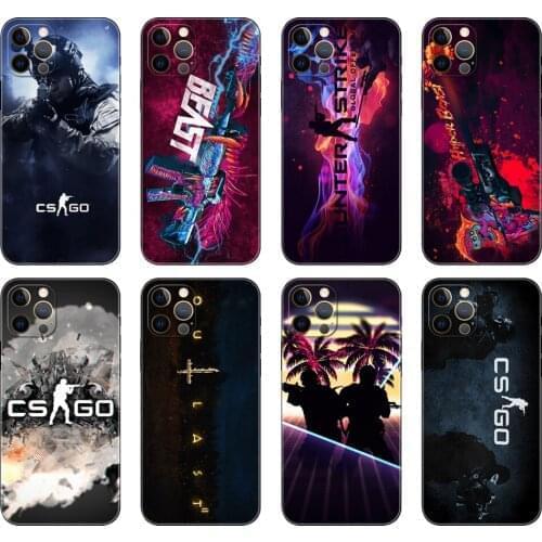 Black tpu case for iphone 5 5s se 2020 6 6s 7 8 plus x 10 XR XS 11 12 mini pro MAX back cover cs go Game