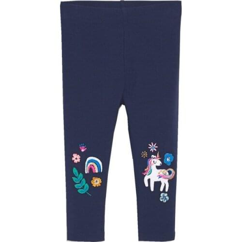 Baby Cotton Trousers Girls Clothing for Cartoon Star Rainbow Autumn Winter Long Pants Children Kids Unicorn Embroidery Leggings