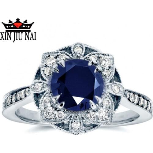 European fashion girl wedding Sapphire AAA zircon CZCZ wedding lady ring party engagement jewelry gift exquisite womens rings