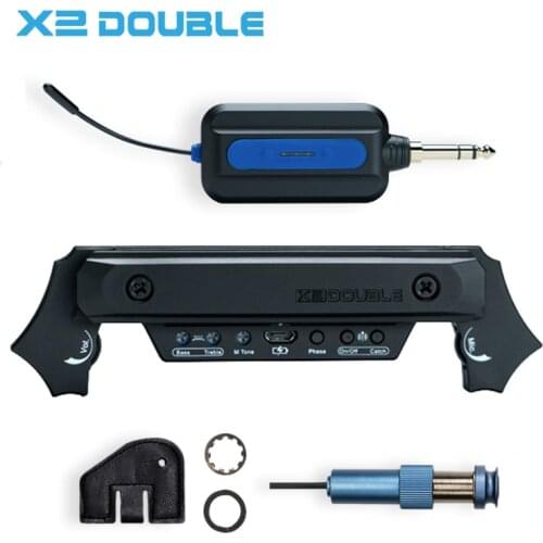 X2 DOUBLE fingered guitar playing board microphone pickup sound hole without opening noise reduction coil electric box built in