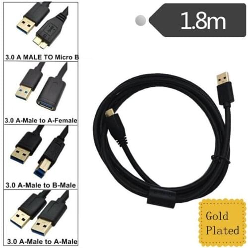 Super speed 5GB/s USB 3.0 Cable Male to Male & Female Micro B Type B Cable Gold Plated for External hard drive computer 1m/1.8m