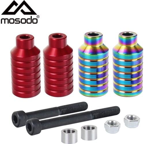 Mosodo Pro Scooter Pegs Aluminum Scooter Parts for Stunt Scooter Kick Scooter Replacement with Axle Scooter Accessories 2pcs/set
