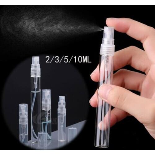 2ml/10ml/5ml mini cute atomizing pump portable travel can fill glass perfume spray empty bottle