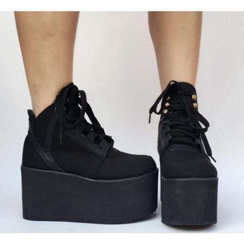 Princess sweet punk shoes Handmade short boots muffins thick sole shoes customized sports shoes climbing legs women an5215