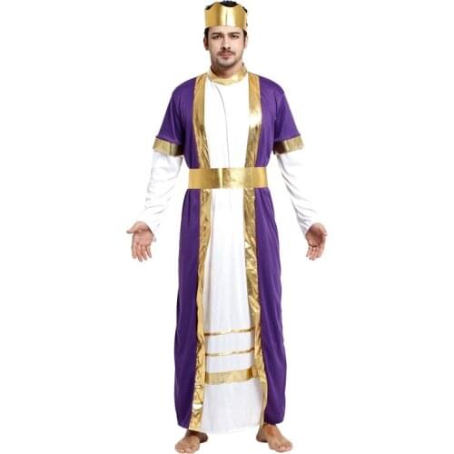 Halloween Cosplay Costumes Clothing Adult Stage Masked balls king Queen Dress Prince of Dubai Clothing Chief of Arabia clothes E