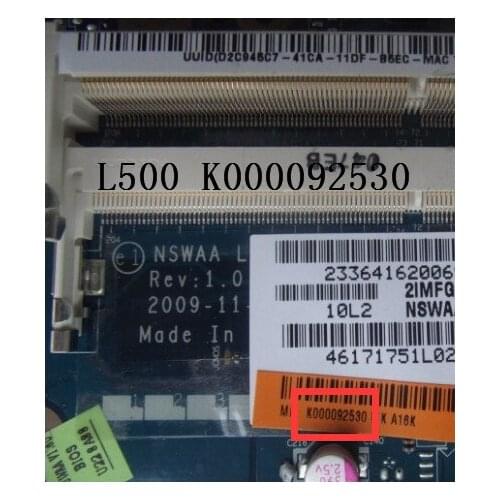 For Toshiba L500 L505 NSWAA LA-5322P Series K000092530 Laptop Motherboard all fully tested