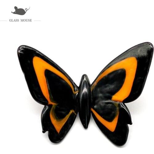 Handmade Murano Glass Butterfly Craft Figurines Colorful Cute Vivid Mini Insect Animal Ornaments Gifts For Kids Home Table Decor