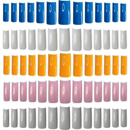 600 PCS Square Long Size Nail Wholesale Fake Nails Supplies For Professionals Pure Color Designs DIY Full Cover Nail Tips IMABC