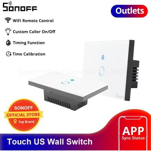 Sonoff Touch US Plug Wall Wifi Light Switch Glass Panel Touch LED Lights Switch for Smart Home Wireless Remote Switch Control