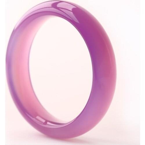 Natural Purple Ice Flower Furong Jade Bracelet Pink Chalcedony Bracelet Agate bangle