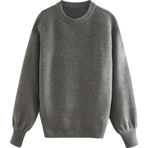 ZA New Women Bubble sleeve knitted sweater Casual Sport Running Thickening Knitted Jogger XITIMEAO