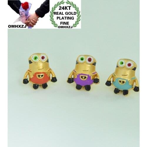 OMHXZJ Wholesale CA362 European Fashion Hot Fine Woman Man Party Birthday Wedding Gift Cartoon Beads DIY 24KT Gold Pendant Charm