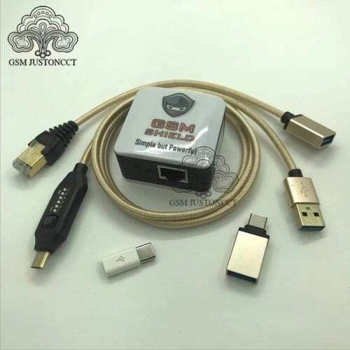 The 2020 latest version ORIGINAL GSM SHIELD BOX + (UMF) ALL BOOT CABLE for Repair Imei Reset Google account