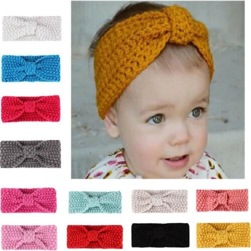 12 Pcs/lot Children Hair Band Lovely Winter Baby Bohemian Knitted Wool Ear Protection Headgear Newborn Toddler Headband