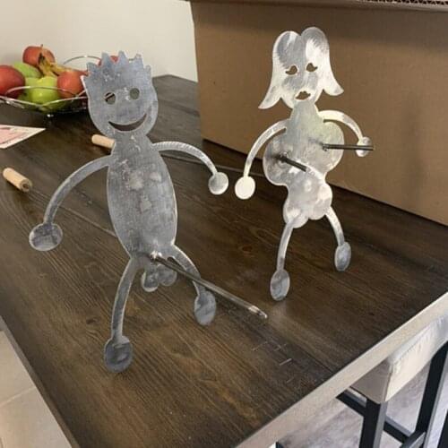 Drop Ship Funny Stainless Steel Barbecue Tool Novelty Women Men Shaped Hot Dog Roasters Holder Roasting Stick Rack for Grill BBQ