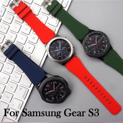 For Samsung Gear S3 Classic Frontier Sports Silicone Bracelet Watch Strap Band 22mm Watchbands Soft TPU Watch Bracelet