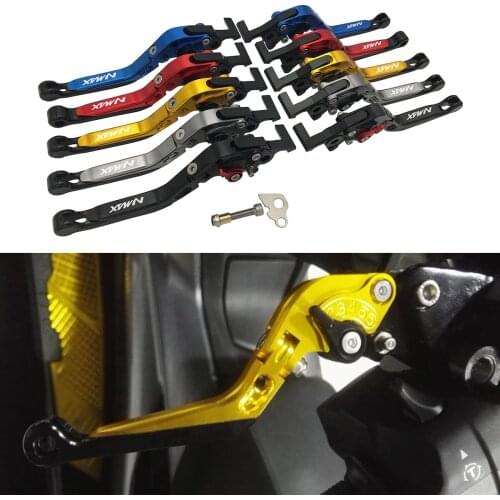 N-MAX logo Parking Brake Levers 2015-2019 2020 For YAMAHA N-MAX 155 NMAX 125 NMAX 150 Scooter Folding Extendable Brake Levers