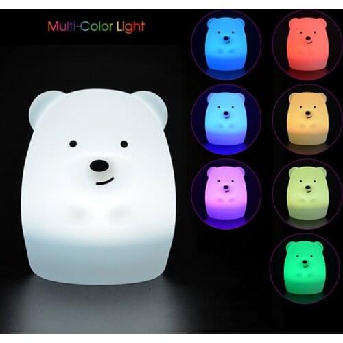 Silicone Bear Pat Remote Control Light Usb Rechargeable Lamp Bedside Atmosphere Lamp Charging Remote Control Version