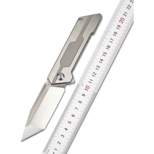 Tracker Folding Knife Titanium Alloy Handle D2 Blade Ceramic Bearing Open Hunting Camping Survival EDC Tool