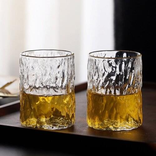 310ml whisky glass Handmade glass single layer beerglass hammer grain beer glass home foreign whisky glass drink glass