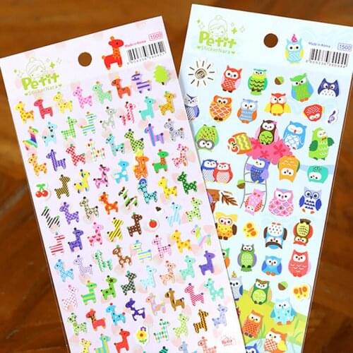 1pack Giraffe Owl Sticker Calendar Album Deco Sticker