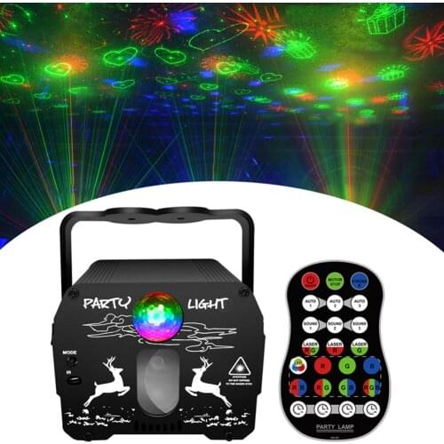 Led Pattern Disco Stage Lights Voice Control Music Laser Projector Lights Party Effect Lamp Show With Controller Stage Light New