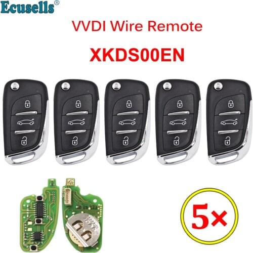 5Pcs/Lot Xhorse XKDS00EN 3 Buttons Universal Wire Remote VVDI Remote Car Key DS Style For VVDI2 / VVDI Mini / Key Tool Max