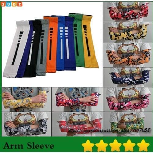 High quality Anti-Shock Combat Basketball Stretch Sports Camo Arm Sleeve Elbow Guard protector Basketball Soccer Equipment