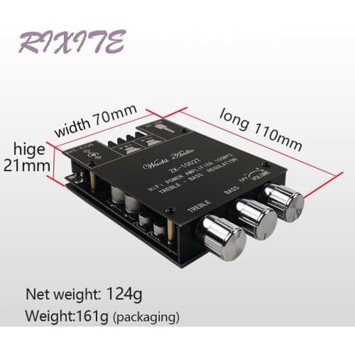 ZK-1002T TPA3116D2 Bluetooth 5.0 Subwoofer Amplifier Board 2*100W 2.0 Channel High Power Audio Stereo Amplifier Board Bass AMP