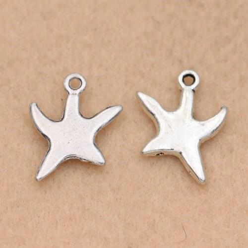 10pcs Tibetan Silver Plated Starfish Charm Pendant fit Bracelet Necklace Jewelry DIY Making Accessories 18x14mm