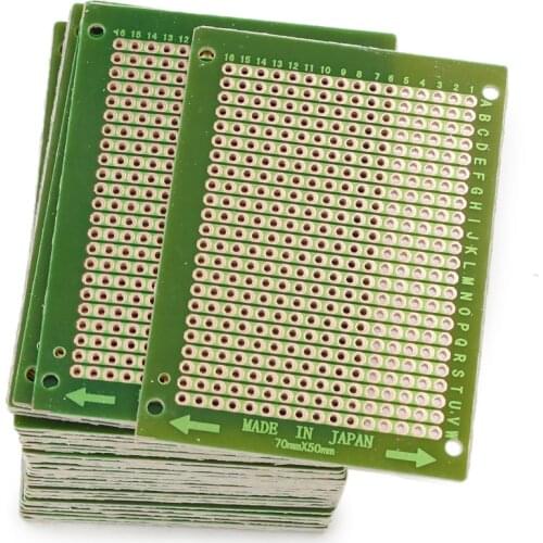 100pcs 50mm x 70mm Copper Strip Stripboard PCB Printed Circuit Board For Soldering Prototype DIY Making