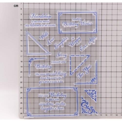 14.5x21 Triangle Rectangle Right Angle Frame Transparent Clear Silicone Stamp/Seal for DIY Scrapbooking Photo Album Card Making
