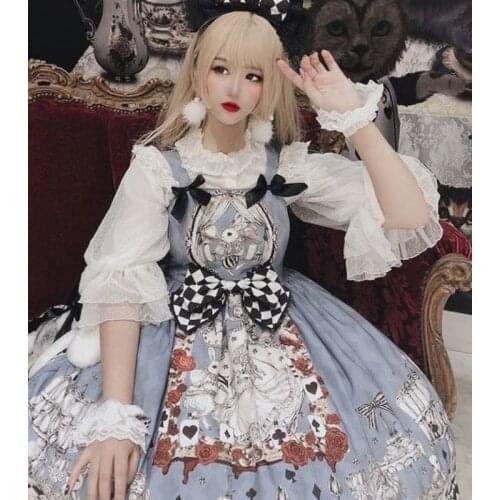 2021 Jsk Lolita Dress Gothic Retro Dark Funeral Lolita Dress Suspender Harajuku Cool Fashion Cosplay Female Sleeveless Dress