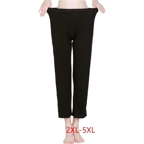2XL-5XL Womens Pajamas Modal Cotton Loose Sleepwear Pantalon Lounge Wear Home Pants Bottoming Comfortable Plus Size Trousers