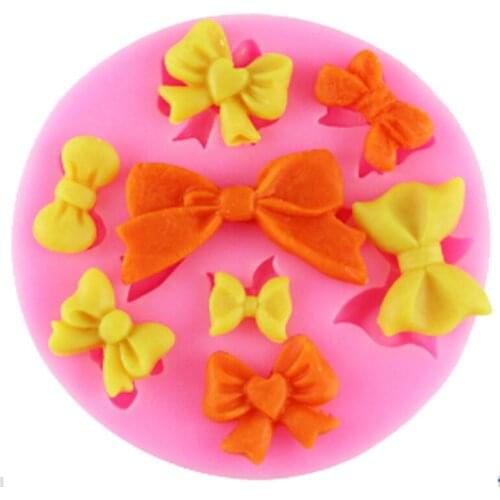 3D Bow Tie Silicone Mold Candy Clay Resin Molds Baby Party Cupcake Topper Fondant Cake Decorating Tools Chocolate Gumpaste Mould