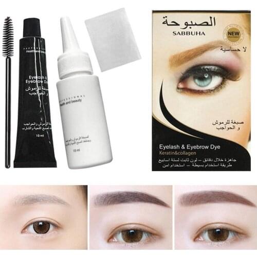 4Pcs/Set Professional Eyelash Eyebrow Dye Tint Gel Eye Brow Mascara Cream Brush Kit Waterproof Permanent Mascara Brow Lashes Set