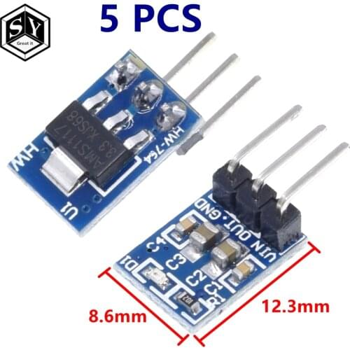 5PCS Great IT High Quality 5V to 3.3V For DC-DC Step-Down Power Supply Buck Module AMS1117 LDO 800MA