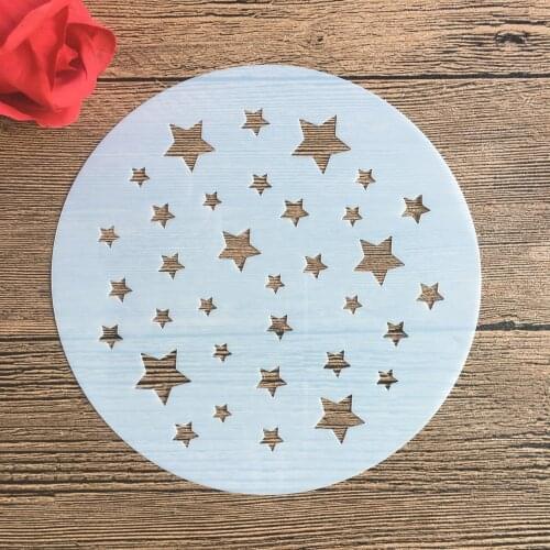 6 inches Circle mold DIY Pattern hollow template Stencils cake baking sugar powder sieve mold graffiti drawing tiles Stencils-4