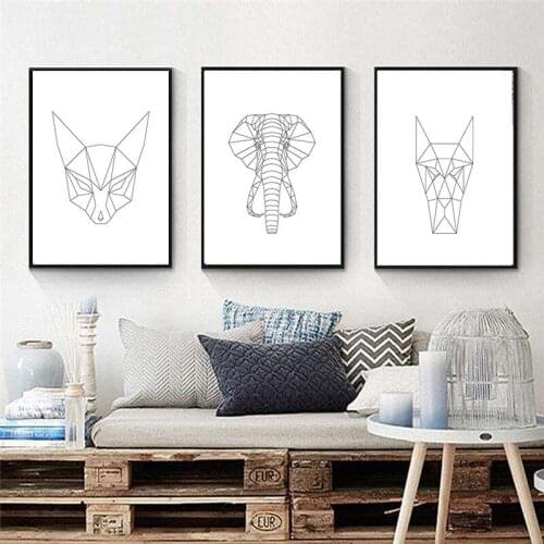 Abstract Cartoon Animal Home Decor Wall Art Nordic Canvas Painting Print Poster Impression M Simple Line Bedroom Picture