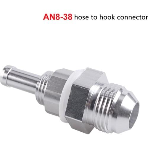 AN8-3/8 Aluminum Hose Barb Fuel Tank Fitting Silver Replacement Fittings Connector RS-HR014