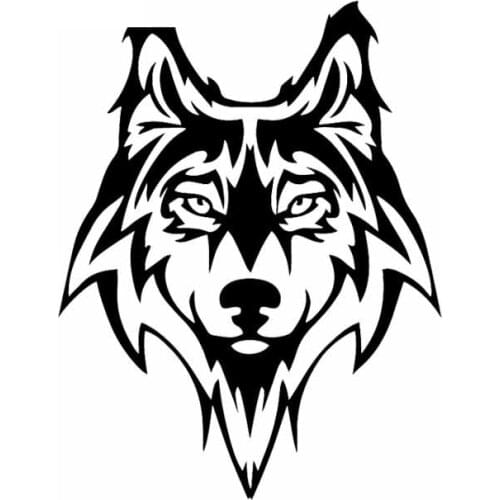 Car Sticker Wolf Dog Puppy Nose Car Window PVC Decal Car Funny Decorative Sticker Creative Waterproof Black/white, 15cm*12cm