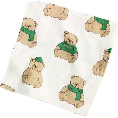 Baby Bibs & Burp Cloths Printed Cotton Cartoon Handkerchief Hook Colorful Kids Cloth Newborn Baby Face Towel Square