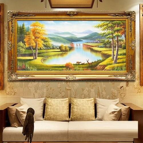 EECAMAIL Living Room Diamond Painting Full Diamonds European Landscape Deer Damond Cross Stitch Diamond Embroidery